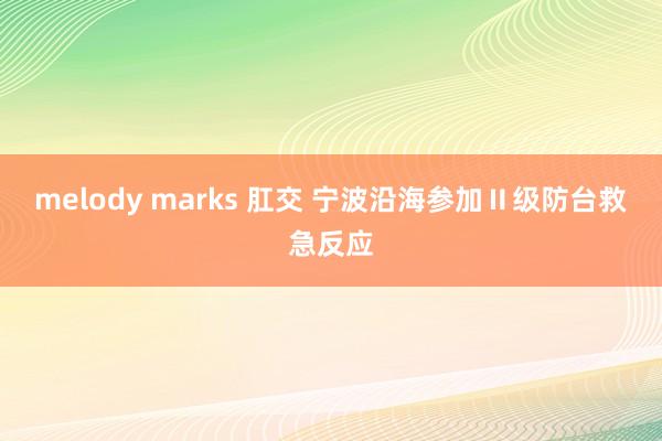 melody marks 肛交 宁波沿海参加Ⅱ级防台救急反应