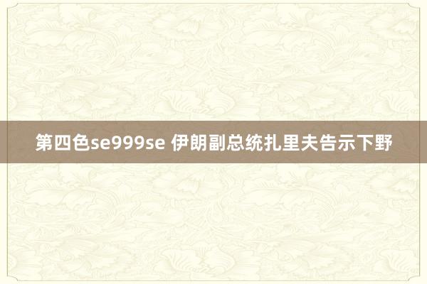 第四色se999se 伊朗副总统扎里夫告示下野