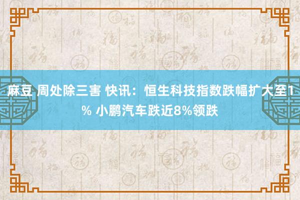 麻豆 周处除三害 快讯：恒生科技指数跌幅扩大至1% 小鹏汽车跌近8%领跌