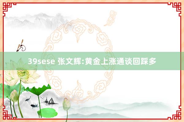 39sese 张文辉:黄金上涨通谈回踩多