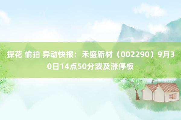 探花 偷拍 异动快报：禾盛新材（002290）9月30日14点50分波及涨停板