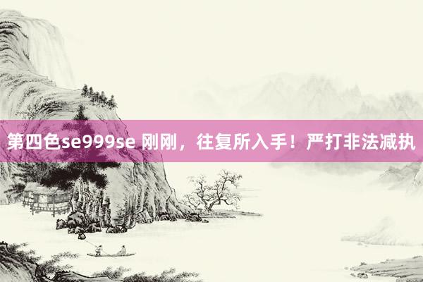 第四色se999se 刚刚，往复所入手！严打非法减执