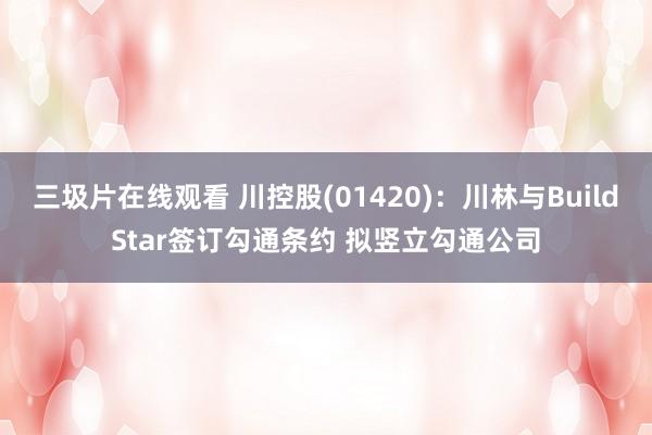 三圾片在线观看 川控股(01420)：川林与BuildStar签订勾通条约 拟竖立勾通公司