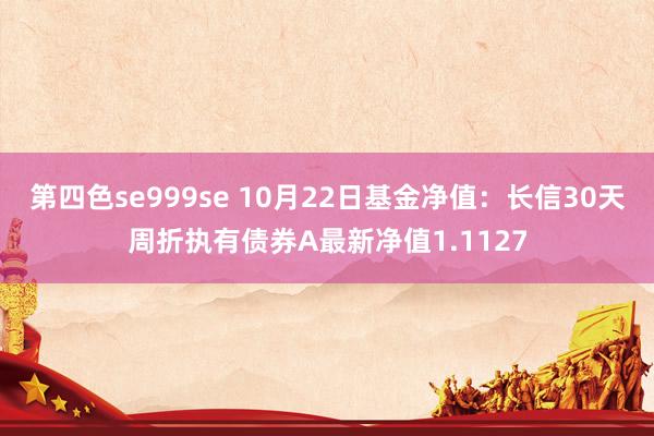 第四色se999se 10月22日基金净值：长信30天周折执有债券A最新净值1.1127