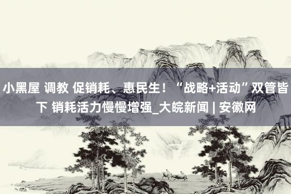 小黑屋 调教 促销耗、惠民生！“战略+活动”双管皆下 销耗活力慢慢增强_大皖新闻 | 安徽网