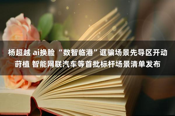 杨超越 ai换脸 “数智临港”诓骗场景先导区开动莳植 智能网联汽车等首批标杆场景清单发布