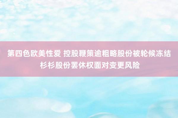 第四色欧美性爱 控股鞭策逾粗略股份被轮候冻结 杉杉股份罢休权面对变更风险