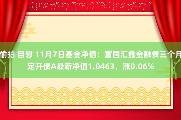 偷拍 自慰 11月7日基金净值：富国汇鑫金融债三个月定开债A最新净值1.0463，涨0.06%