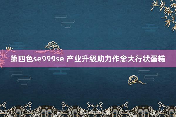 第四色se999se 产业升级助力作念大行状蛋糕