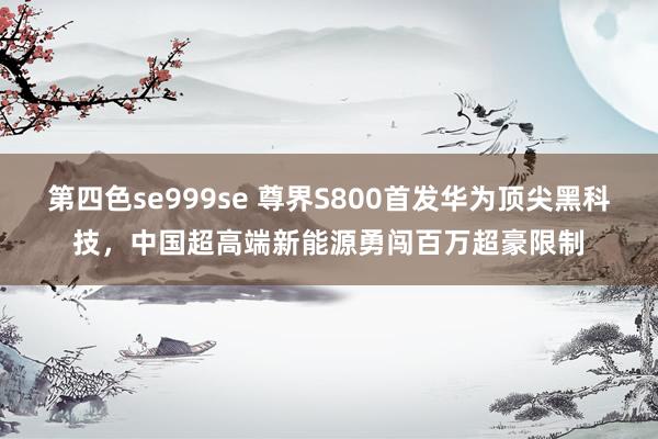 第四色se999se 尊界S800首发华为顶尖黑科技，中国超高端新能源勇闯百万超豪限制