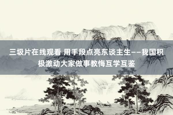 三圾片在线观看 用手段点亮东谈主生——我国积极激动大家做事教悔互学互鉴