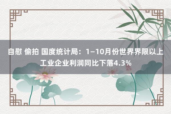 自慰 偷拍 国度统计局：1—10月份世界界限以上工业企业利润同比下落4.3%