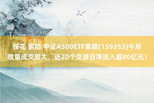 探花 偷拍 中证A500ETF景顺(159353)午后放量成交放大，近20个交游日净流入超80亿元！