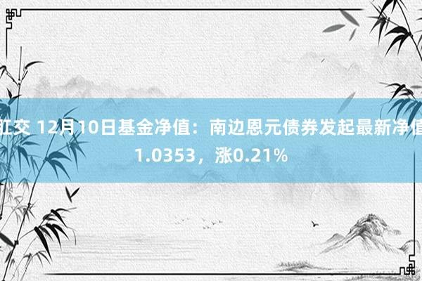 肛交 12月10日基金净值：南边恩元债券发起最新净值1.0353，涨0.21%