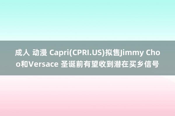 成人 动漫 Capri(CPRI.US)拟售Jimmy Choo和Versace 圣诞前有望收到潜在买乡信号