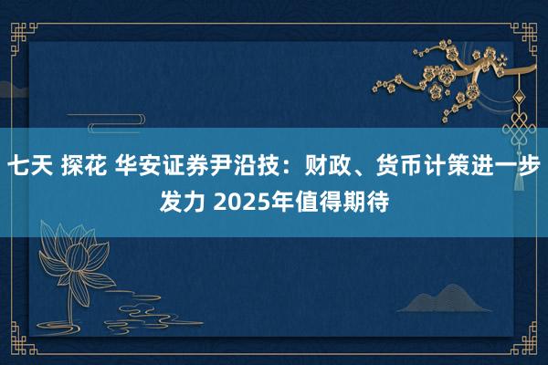 七天 探花 华安证券尹沿技：财政、货币计策进一步发力 2025年值得期待