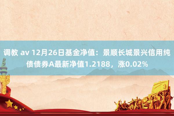 调教 av 12月26日基金净值：景顺长城景兴信用纯债债券A最新净值1.2188，涨0.02%