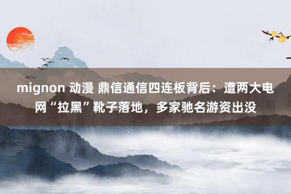 mignon 动漫 鼎信通信四连板背后：遭两大电网“拉黑”靴子落地，多家驰名游资出没