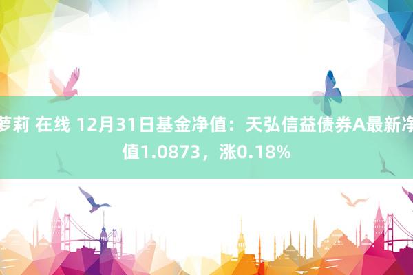 萝莉 在线 12月31日基金净值：天弘信益债券A最新净值1.0873，涨0.18%