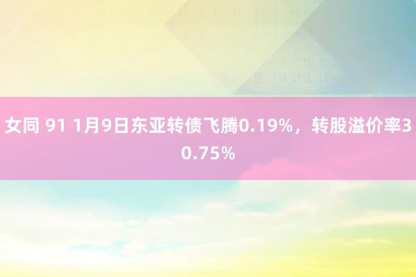 女同 91 1月9日东亚转债飞腾0.19%，转股溢价率30.75%